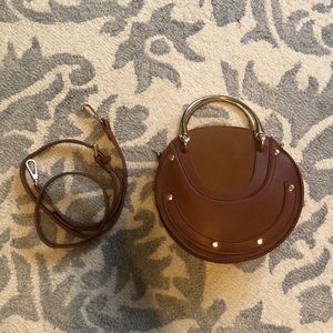 Round Faux Leather Bag